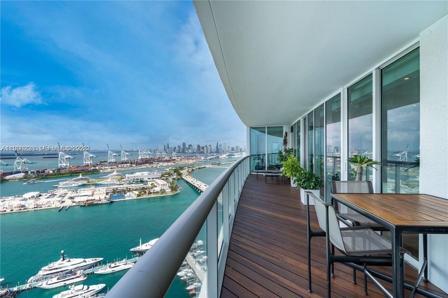 Located in Miami Beach's premier South of Fifth neighborhood, this spacious 2 bedroom, 3 bathroom with custom, top-of-the-line finishes is being offered furnished. This coveted 03 line provides unobstructed views of the port, beach, bay and the Miami Skyline. Icon South Beach is a 5-star service building with excellent amenities such as two pools, full spa, gym, 24 hours concierge, full restaurant service and much more! Excellent location, walking distance to Joe Stone Crabs, Smith & Wollensky, Whole Foods, Equinox and much more!