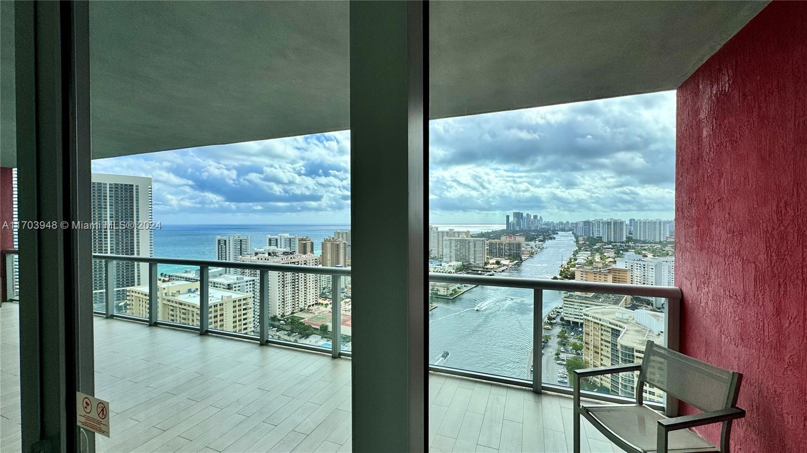 LOCATION, LOCATION Best view in the building at the 32nd floor. Intracoastal & City Skyline views from this spectacular totally furnished and equipped 2 bedroom 2 bathroom unit, ready to use or rent for AIRBNB or short term lease (daily, weekly, monthly). No rental restrictions. Unit has includes washer and dryer inside unit. Exclusive private infinity pool & lounge area, for owners from the 30th floor and up, at the roof top. Maintenance fee includes Cable TV, internet, water, all amenities & electricity. Restaurants & convenient stores at walking distance, beach is only a 5 minute walk or use the complimentary shuttle and beach service including 1 umbrella & 2 beach chairs. This is a great investors oportunity to receive a great monthly income. Apt can be m,anaged by the hotel or you!