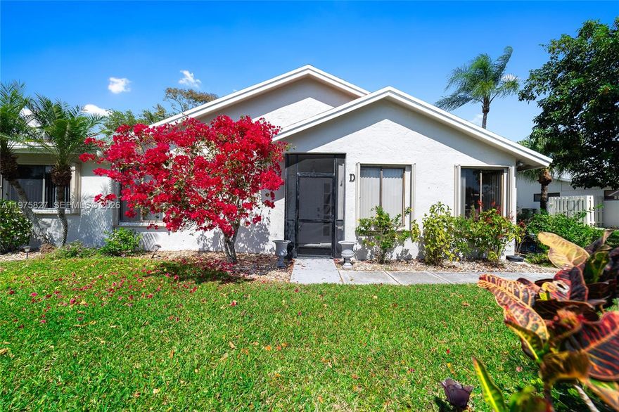 The 55+ lifestyle you've been looking for, where comfort, space & an incredible lifestyle come together inside a beautiful waterfront villa in gated Rainberry Bay. This 2-bedroom, 2-bath home is one of the largest villas in the neighborhood, offering an inviting open floor plan with vaulted ceilings, expansive windows & bright living spaces. The layout flows effortlessly between the living room, kitchen, dining area &  family room, creating the perfect setting for relaxing or entertaining. Natural light pours in through the expansive windows, while peaceful water views add a sense of tranquility. Major updates provide peace of mind, including impact windows, A/C (2021), water heater (2026) & brand-new roof coming soon—fully paid for. Beyond the home itself, the community offers a vibrant resort-style lifestyle that truly sets it apart. Residents enjoy 5 pools, 12 tennis courts, pickleball tournaments, fitness center, basketball courts, scenic paths & beautiful lakes. The clubhouse hosts social events & features a theater & stage for concerts, plays & shows, along with an arts & crafts studio, card rooms, table tennis, billiards, bocce ball, sauna, locker rooms & multipurpose gathering spaces. From aqua yoga & painting workshops to cycling clubs & social groups, there’s always something happening. Located minutes from I-95, the restaurants & nightlife of Atlantic Avenue & Delray’s beautiful beaches, this home offers the perfect balance of serenity, activity & convenience.