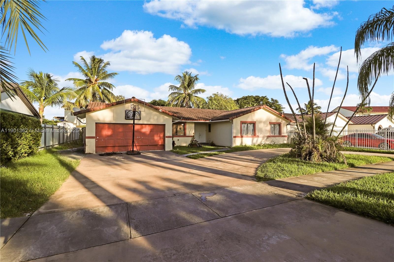 This home features a spacious layout with tile flooring throughout for easy, low-maintenance living. Outside, the property boasts a sparkling pool perfect for relaxation and a circular driveway providing ample parking. Adding to its versatility, the converted garage offers valuable flex space that can be adapted to your needs. This is a great opportunity to add your personal touch and customize the home. Enjoy the ultimate convenience of the location, offering proximity to the prestigious Palmetto Golf Course and US1, ensuring easy access to entertainment, dining, and major thoroughfares.