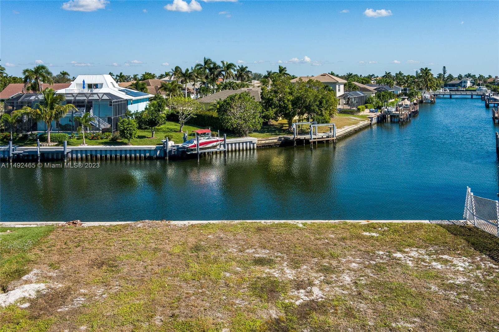 Prime waterfront lot available for building your dream home. Beautiful long water view and only one bridge to the Gulf of Mexico. Located near Tigertail Beach area and the security gate for Hideaway Beach Community. The property is clear of trees and ready to build.