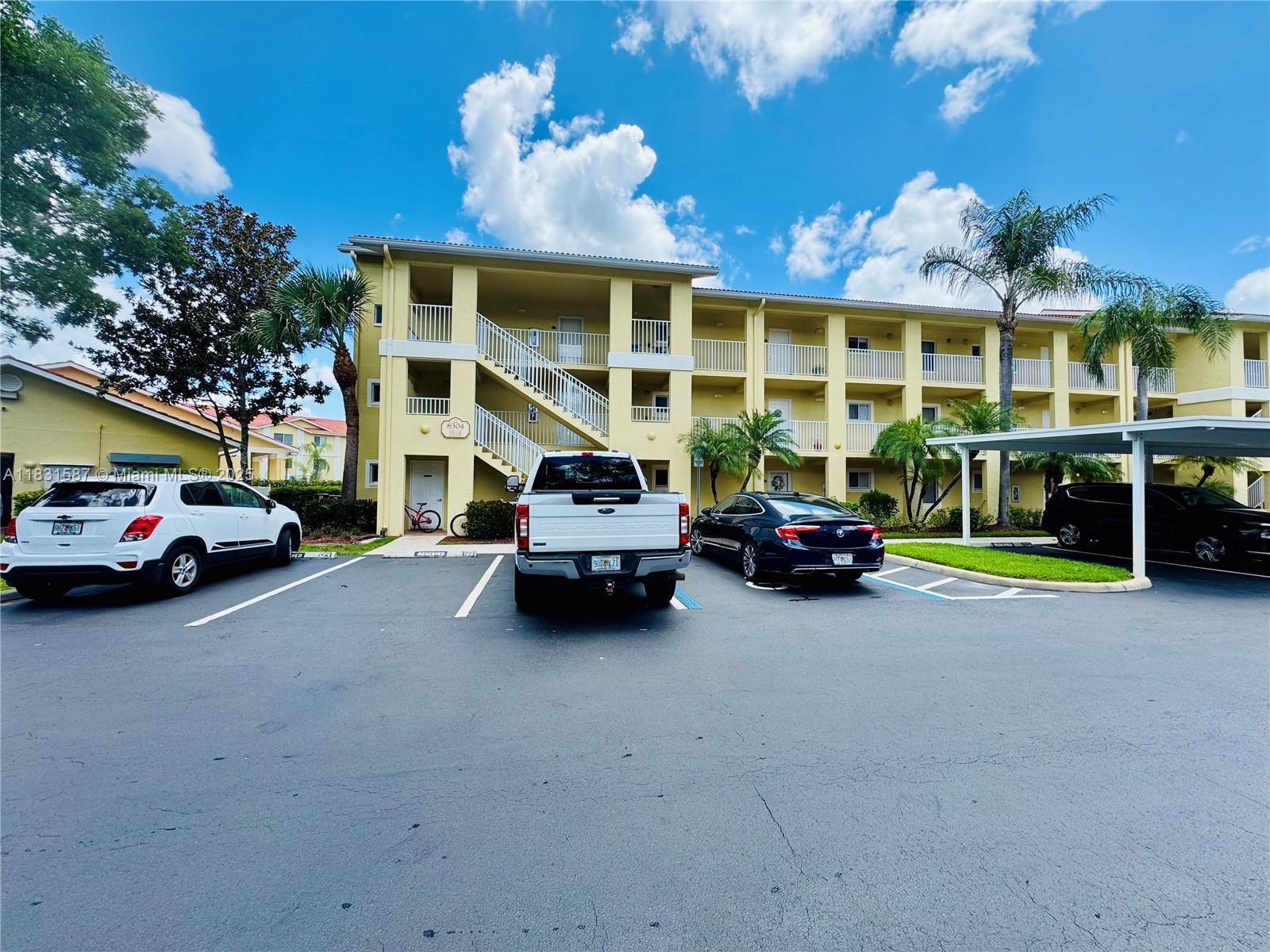 This beautiful 2-bedroom, 2-bathroom condo at Key Royal is available immediately. The unit features porcelain tile flooring throughout, with brand-new carpet installed in both bedrooms and closets. The kitchen is equipped with stainless steel appliances, including a built-in microwave and dishwasher. A separate laundry room includes a washer and dryer for added convenience. The condo is ideally located just steps away from the clubhouse and community pool/spa. The rent includes Comcast basic cable, nightly valet trash pickup right at your door, and unlimited pest control services. Only one security deposit equal to one month’s rent is required—no last month's rent needed. Lake views from every room to put the icing on the cake.