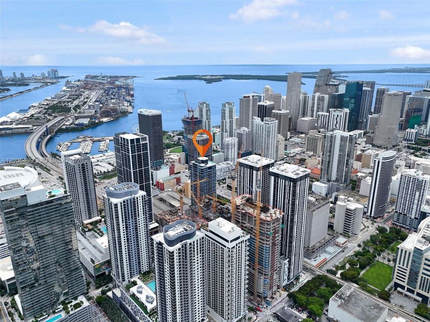 Modern, turnkey studio in brand new construction at 501 First Residences in Downtown Miami. 475 SF designer fully furnished and finished. No rental restrictions. Revenue the day you close. Floor-to-ceiling glass, private balcony, European cabinetry and appliances. In unit washer/dryer. Dedicated owners’ storage literally 5 steps from the unit’s front door. Luxury amenities include a 75-foot rooftop lap pool, hot tub, cold plunge, summer kitchen, a private rooftop theater, and three luxury coworking lounges in the building. 24-hour valet. Contactless package lockers. Prime location with Brickell, Bayside, Miami Worldcenter, Brightline, top dining and entertainment, Kaseya Center, Bayfront Park, Pérez Art Museum, and Frost Museum of Science all less than a 5-10 minute walk away. Ultimate short-term rental potential in one of Miami’s fastest-growing urban areas. This unit features an extra closet and larger tub/shower other studios in this building do not have.