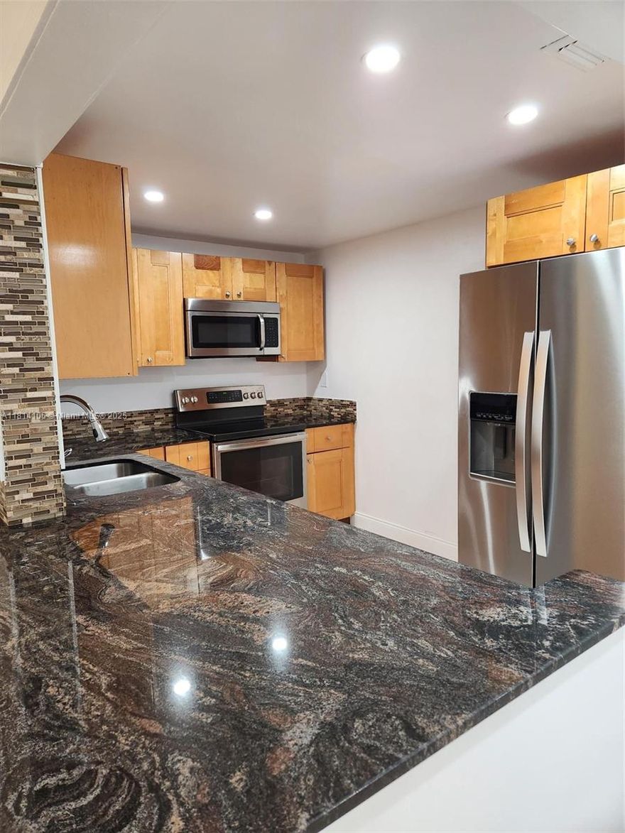 Impeccable, first floor corner unit, 2 bed/2 bath, ample: 1,040 sq ft, bright and well-lit. Kitchen remodeled with granite countertop, equipped with stainless steel appliances. New electrical range. Updated bathrooms with new vanities, master with double sink and soft close. LED lighting throughout. 1-year Vinyl floating floors in bedrooms. Fans on bedrooms. Brand new A/C. Tankless water heater. Screened Balcony. Water included. Small pet allowed. Access to community and pool.The community laundry room is steps away. Washer Dryer NOT in unit. First month and 2 months' deposit required(1 month can be paid in installments).
One assigned parking slot and one guest parking.Maximum of 2 vehicles per unit.
Pets Allowed:Cats and small dogs, 2 max.$120 fee per pet nonrefundable and $30 monthly