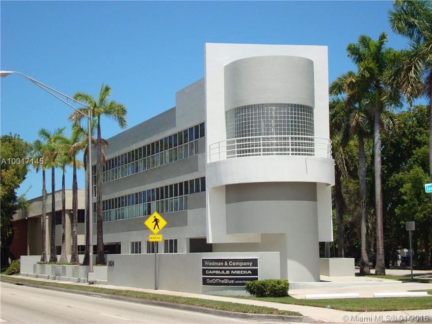 Award winning (AIA) 5-level boutique office building with subterranean and ground level parking and rooftop deck with extensive frontage/exposure along South Dixie Highway in Miami (Coconut Grove), Florida.  Prominent location in proximity to the SW 27 Avenue gateway entrance to Coconut Grove with highly favorable window along South Dixie Highway and Metrorail transit system (traffic count of approximately 85,000 vehicles) affording extensive exposure/signage visibility.