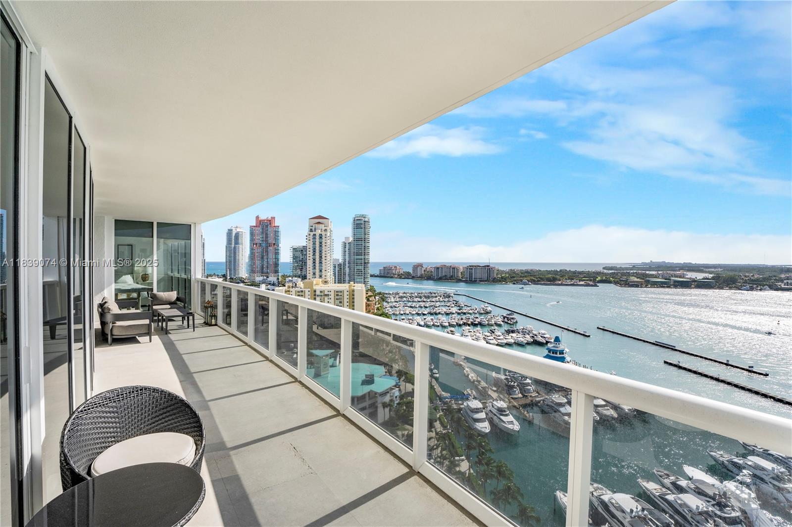 Experience refined living at the iconic Murano Grande in the exclusive South of Fifth neighborhood. This beautifully remodeled 2-bed, 2-bath residence showcases panoramic, unobstructed views of Biscayne Bay & the Downtown Miami skyline. Designed for comfort & sophistication, the interior features custom built-in cabinetry, stone countertops, floor-to-ceiling windows, & premium Sub-Zero & Miele appliances. Offered fully furnished & move-in ready, this residence delivers an effortless blend of style and function with 1 assigned parking space. Enjoy access to the building’s exceptional amenities, including a resort-style pool, state-of-the-art fitness center, full-service spa, tennis court, on-site dining, valet, and 24-hour concierge services.Murano Grande sets the standard for luxury living