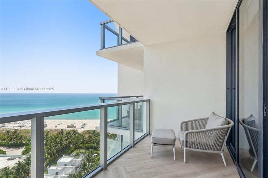 Enjoy the resort living at this oceanfront residence at the famed W South Beach Hotel. This stunning, high-floor 2 Bed 2.5 Bath condo spanning over 1,287 sq. ft. directly overlooking the pristine beach and ocean offers a spacious, split floor-plan layout and is sold fully furnished and turnkey with the brand new W furniture package. The W Hotel offers world class service and amenities: personal concierge service, private beach club, two swimming pools, cabanas, spa, fitness center and 24 hour security. Owner can rent the property in the hotel program for revenue.