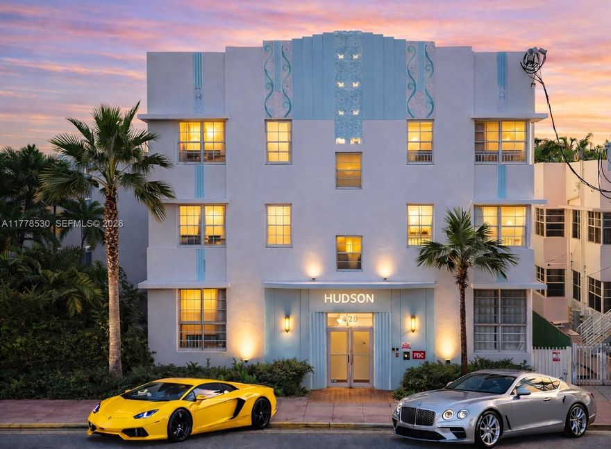 A profitable business opportunity in high demand for Airbnb guest.Short term rentals allowed with over 200 solid 5 star reviews.Amazing location,2 blocks from the beach,1 block to Lincoln Rd,  Española Way 1/2 block,Restaurants,Shopping & Entertainment.Best line in the building with direct view to the pool.Top floor studio with every year returning guest.Please click on Virtual show tour with 2D & 3D Floor Plan to literally walk through the property.Call today for a private showing,you can't afford to miss this.Owner help you for 2 months after the condo purchase with the Airbnb business,priceless!1 of the South beach's most iconic Art Deco buildings,the Hudson,showcasing geometric shapes & the Streamline Moderne style.The marble bathroom is gorgeous!