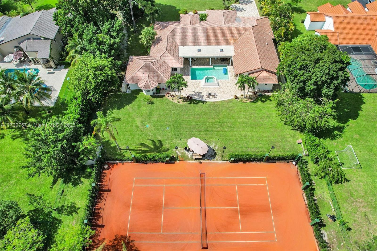 Indulge in the epitome of luxury living with this extraordinary 4 bedroom, 4 bathroom, 2 car garage estate that promises to captivate your senses. Nestled on 1.1 acres of meticulously landscaped grounds, this residence boasts a private European red clay-lighted tennis court, a lavish heated pool, a rejuvenating jacuzzi, a state-of-the-art gym, and a sumptuous movie theater, ensuring every moment is infused with opulence and comfort. Conveniently located just 20 minutes from the pristine shores of Deerfield Beach, this residence offers the perfect blend of tranquility and accessibility. Whether you seek relaxation or recreation, this dream home is the ultimate sanctuary.