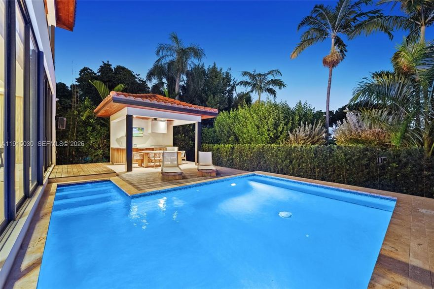 A brand new 2023 Miami Beach estate designed for those who expect nothing less than world class luxury. This 4 bed 4.5 bath smart home reveals a breathtaking open concept kitchen, premium integrated audio, and power shades that elevate every moment. Marble and wood floors create a rich, refined ambiance throughout. Outdoors, an LED illuminated pool and a fully appointed gazebo kitchen deliver a private resort experience with serene views of La Gorce Golf Course. Certified at an impressive 9 feet of elevation and complemented by a 404 square foot garage, this residence offers unmatched beauty, security, and elegance. Move in ready, only arrive with your finest personal pieces. For an exclusive private tour, call the listing agent today.