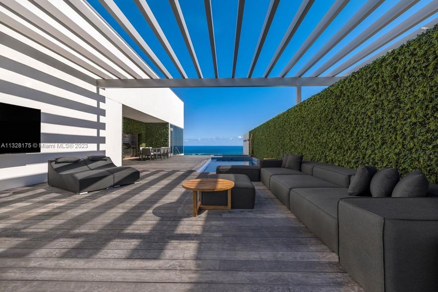 This two-story Upper PH with an expansive private rooftop presents a rare oppty to own one of a limited collection of units at the highly sought-after Oceana. Serving as the beacon of this crown jewel residence is the private swimming pool, jacuzzi, fully equipped summer kitchen and cabana with a full bathroom overlooking the iconic waterfront views. Arrive at the PH through private elevator that welcomes you to a spectacular open space for living & entertaining, meticulously curated by renowned interior designer Steven G. Every room is flooded with natural sunlight and features endless luxe finishes including marble floors, custom millwork, Dada cabinetry, and Gaggenau appliances. This PH is the epitome of indoor-outdoor living with deep balcs, showcasing the best Bal Harbour has to offer