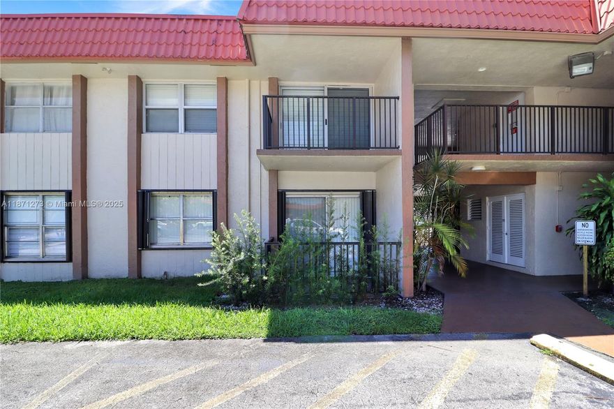 Discover this charming and meticulously maintained first-floor condo, perfectly situated in the desirable gated, quiet community of Kendall Wood Villas. This inviting 1-bedroom, 1-bath home features a spacious layout with beautiful tile flooring throughout, a large walk-in closet, and shutters for added peace of mind. The community offers fantastic amenities, including a refreshing pool, a covered barbecue/picnic area, and an on-site laundry room. Located on 104th Street, you'll have unparalleled convenience with the 874 expressway and the Turnpike just moments away. This prime location places you directly across from Miami Dade College Kendall Campus and within easy reach of numerous restaurants and shopping centers. Located in flood zone X for an added benefit.