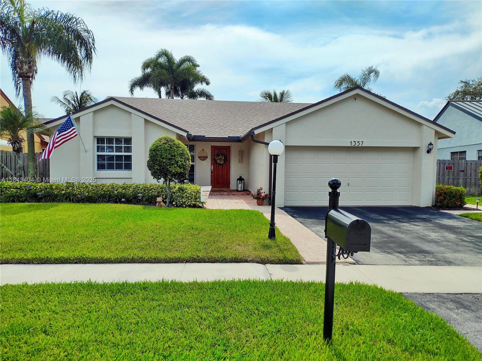 IMPECCABLE, UPGRADED 3bed/2bath 2-CAR GARAGE, turn key lovely home READY FOR YOU! PRIDE OF OWNERSHIP DISPLAYED THROUGHTOUT by Original Owners of this well maintained spacious home, located 3 min to Weston & EASY ACCESS TO MAJOR HIGHWAYS, restaurants, beaches & Airport. Featuring open floor plan, high ceilings, tile throughout & laminate in master. Beautiful Kitchen w high end Double Ovens, bathrooms renovated, IMPACT windows/doors, freshly painted interior/exterior, Smart A/C control, Portions of plumbing lines upgraded, New ROOF in 2021, New Washer/Dryer (2025), New Refrigerator (Nov 2024). Modern Ample Closet system in Garage & Extra Fridge in garage too! LOW HOA DUES, ONLY $180/year & $300/year! Come see this gem of a home and enjoy everything the Sunrise/Weston lifestyle has to offer.