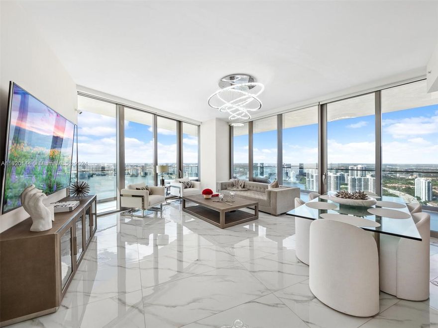 Stunning beachfront gem in Sunny Isles at the exclusive Residences by Armani Casa. This 2 bedroom, 2 bathroom retreat features marble floors, Italian wood throughout the bathrooms, walking closet and kitchen. The glass floor-to-ceiling walls open up to a vast balcony, offering breathtaking panoramas of the bay, beach and cityscape. Enjoy culinary excellence with brand new Wolf and Sub-Zero kitchen appliances complemented by Italian marble countertops. Experience a resort style of living with amenities/ services such as the following: restaurant, private beach/pool with food/towel service, state-of-the-art gym, spa steamroom/sauna, cigar room, wine room and more.