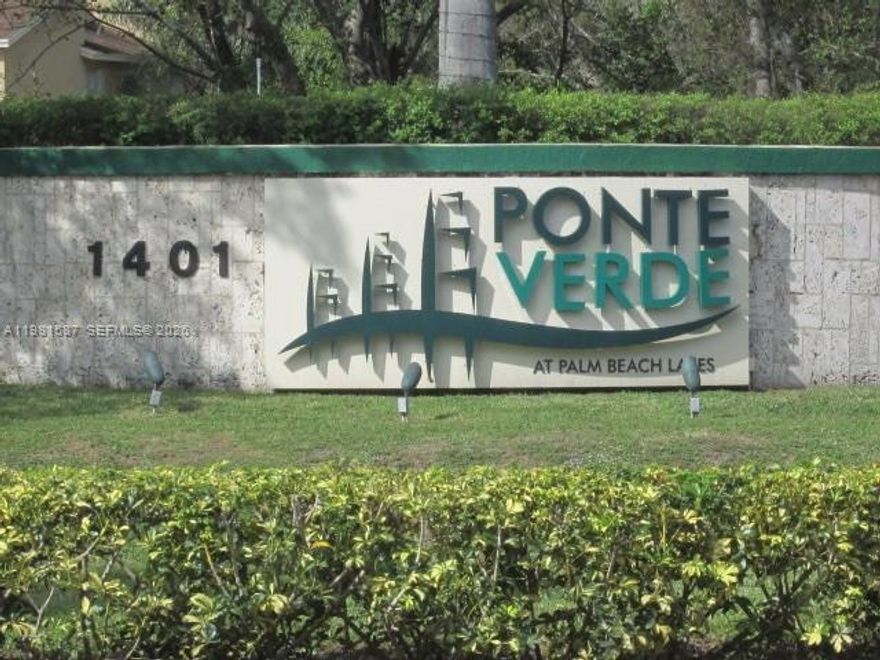 Spacious 2-bed, 2-bath apartment in the gated community of Ponte Verde, perfect location in the heart of West Palm Beach. The unit has a washer and dryer inside the apartment. incredible amenities such as a Pool, Club House, Gym, Picnic area, Barbecue area, Racquet Ball, and Tennis Courts. LOCATION!! Close to I-95, Outlet Mall, groceries, restaurants, schools, airports, and City Place. Screening includes a minimum 650 credit score, income verification, and background/eviction check; application fees apply. AWA Realty’s Resident Benefits Package ($39.95/mo, opt-out available) offers pest control, air-filter delivery, utility setup support, ID protection, rent rewards, and credit building. Details upon application.