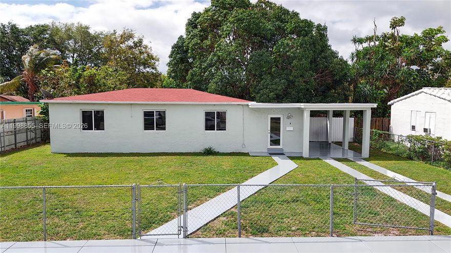 Allow this property in a quiet, centrally located neighborhood to wow you! It offers the perfect balance of modern upgrades and expansive outdoor space.
Peace of mind comes standard with full impact windows and doors, a newer roof (2022), and updated AC (2022). The heart of the home is a beautifully renovated kitchen featuring stainless steel appliances and generous storage for effortless entertaining. Outside, the oversized, fully fenced backyard offers a private retreat with a mature mango tree and ample room for a pool. With significant space to secure multiple vehicles on-site, this property provides rare versatility for Miami living. Whether hosting under the stars or enjoying the shade, this home is designed for comfort and ease.
**All information presumed accurate but must be verified by Buyers agent/buyer.**