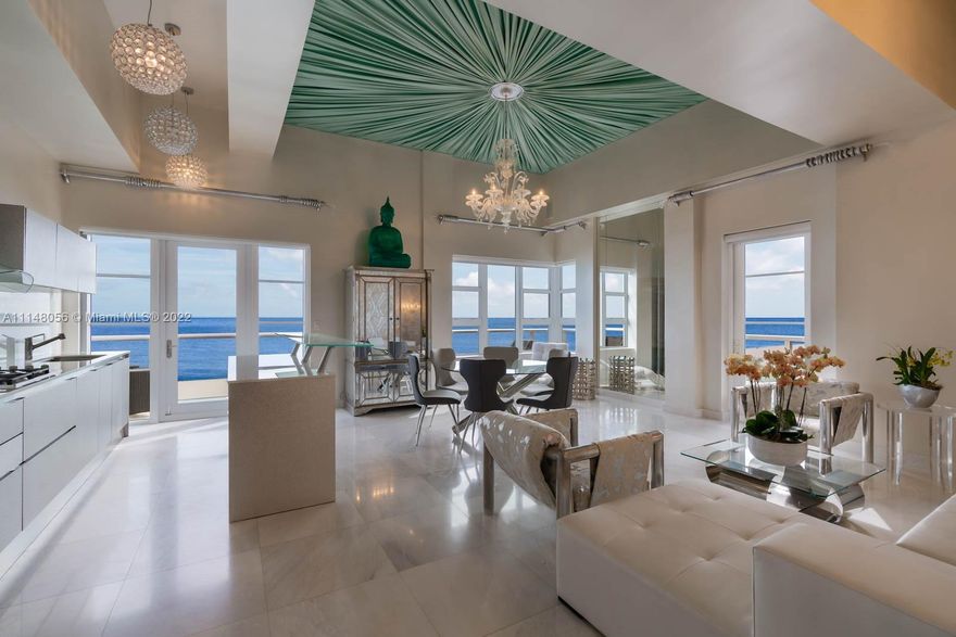 Ocean views from your SE corner beachfront penthouse. Beautifully designed, this combination unit boasts wrap around balconies, 4 bedrooms, 4.5 bathrooms, 3,357 Int SF, a chefs Kitchen with gas range and Miele & SubZero appliances, private rooftop terrace and summer kitchen. The Caribbean is a full service building in the exclusive Faena District. Offering beach and pool service, 24 hour staff, gym and private wine cellar. Enjoy the Miami Beach Boardwalk right in your backyard with nearby hot spots including Fontainebleau, Soho Beach House, Faena and The Edition.