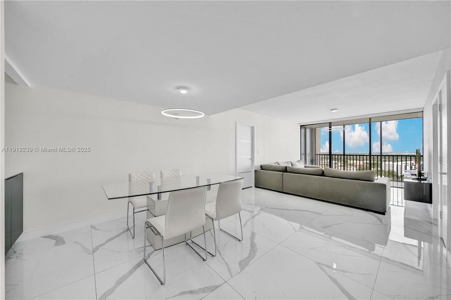 Welcome to your dream home in the heart of Aventura, Florida. This unit offers contemporary living, boasting exquisite finishes and an array of upscale features. Located in a prime location, this 2-bedroom, 2-bathroom unit is a sanctuary of comfort and style with a split floor plan for a roomy living space. The unit has a a new AC unit. The kitchen has a new Samsung Oven with an LG Refridgetor and top of the line Gagganeu dishwasher. The building common areas have been completely renovated with new lobby, elevators and painted hallways. The unit has amazing views of all of Aventura and Turnberry with partial water views. This unit won't last.