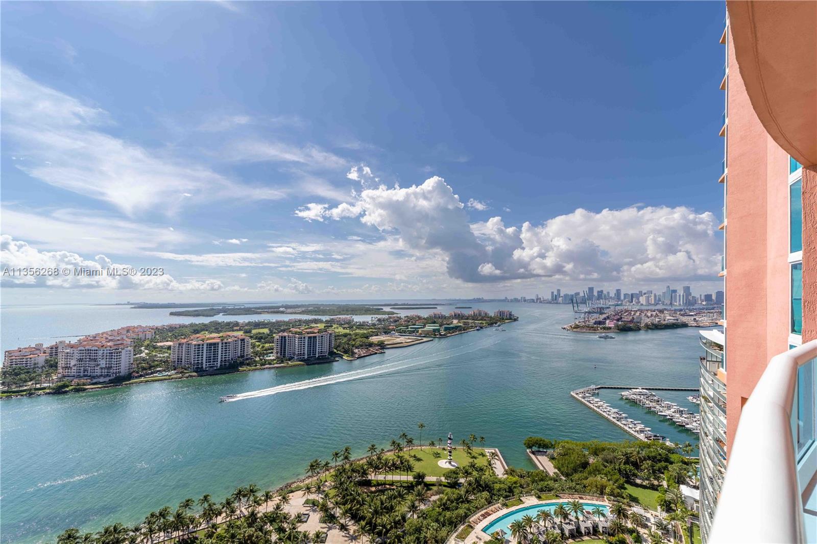 Spectacular Ocean, Bay, Fisher Island & City views from luxurious, fully furnished, flow-through floor plan condo in a famous Portofino in South of Fifth! Additional unit features include a semi-private elevator, marble flooring, a large kitchen with a breakfast nook, a split bedroom plan & two balconies. Portofino Tower is a full-service building offering amenities such as a pool, gym, spa, tennis courts, concierge service, valet parking, and more! Walking distance to the beach, restaurants, coffee shops, grocery stores, and shopping. Bi-weekly housekeeping, basic cable/ internet included. Please check a 3D virtual tour. Tenant occupied until March 1st, 2023.