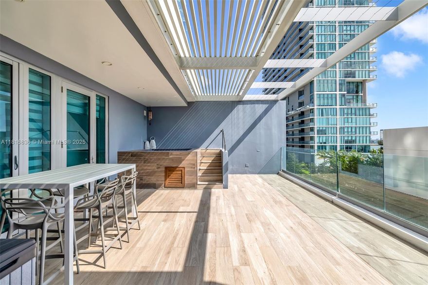 Professionally Designed & Fully Furnished. Stunning Ultra-Contemporary Bay Home Townhouse combining single-family living with resort style amenities. This 4-story Bay Home features top of the line appliances with luxury finishes, floor-to-ceiling windows, an interior private elevator, beautiful porcelain floors throughout, scenic bay views from every room, fitness/media room, a spectacular rooftop terrace overlooking the bay, and more. Enjoy the best amenities in Miami, including a 100 ft diameter pool, state of the art gym, spa, sauna, steam room, private screening room, wine cellar and tasting salon, cigar lounge, outdoor grill, game room with multimedia facilities, bowling alley, tennis courts, and Bayfront Beach club with famed AMARA Restaurant by  Michael Swchartz.