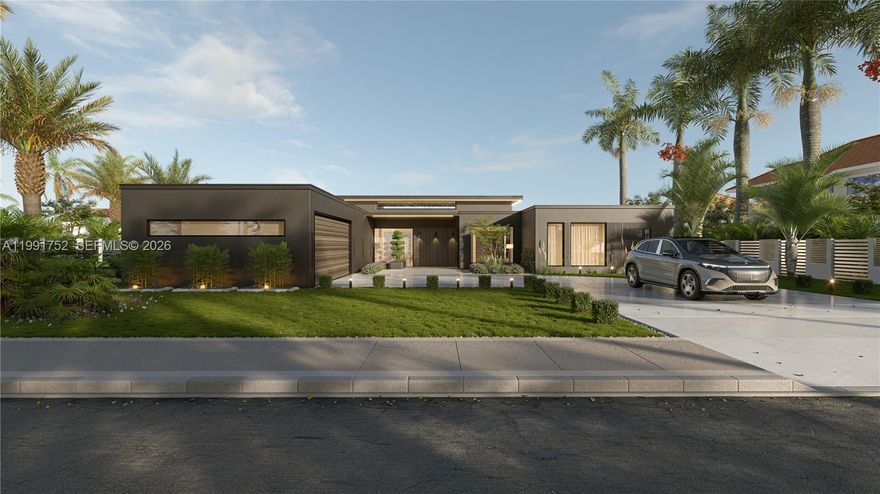 New construction single-family residence located in Palmetto Bay, offering 5 bedrooms, 5 bathrooms, and a 2-car garage. This residence features a bright and spacious open-concept layout designed for modern living, including expansive living and dining areas and a contemporary kitchen with island. the primary suite offers a walk-in closet and en-suite bathroom. The property also includes a covered terrace, pool deck, and private pool, providing a well-designed outdoor space for everyday enjoyment and entertaining. Delivery time September-October 2026