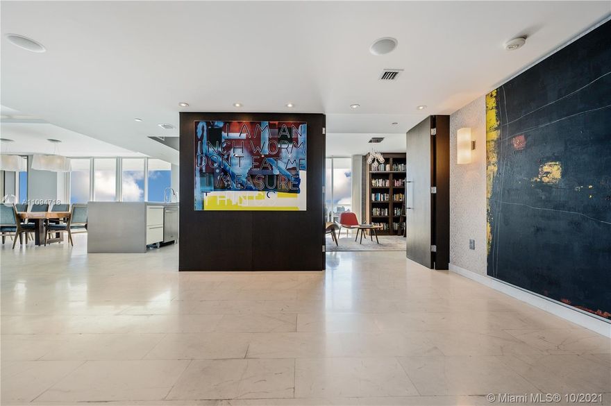 Welcome to Grand Venetian. A boutique condominium on the prestigious Venetian/Belle Isle with tennis court, gym, and elegant pool with relaxing deck area. The luxurious 3 bedroom, 2.5 bathroom unit is on the NE Corner with 2 balconies and over 900 SF of terrace space. Amazing 180° unobstructed water views from every room. Interior come with Calacatta marble floors inside and out, Lutron light switches, Artemide Logico chandeliers, and fully equipped surround sound. Sub Zero, Monogram, and Electrolux appliances, accompanied by Quartzite countertops and a custom walk-in pantry with a deluxe wine fridge. Experience the global lifestyle in the most prized boutique community of Miami Beach, walking distance to Sunset Harbour with the finest shops, fitness studios, spas, cafes & top restaurants.