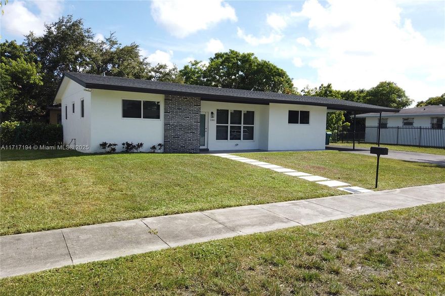 This stunning fully renovated property boasts 4 spacious bedrooms, 2 modern bathrooms, and an open-concept living area perfect for entertaining. The gourmet kitchen features top-of-the-line stainless steel appliances and ample storage space. Enjoy the Florida sunshine in your beautifully landscaped backyard for an ideal for outdoor gatherings. Includes a carport for 2 cars, impact windows and doors, and a prime location in a quiet, family-friendly neighborhood. Just minutes away from schools, shopping and major highways.*Seller will contribute with the buyer with up to 10K in closing cost.