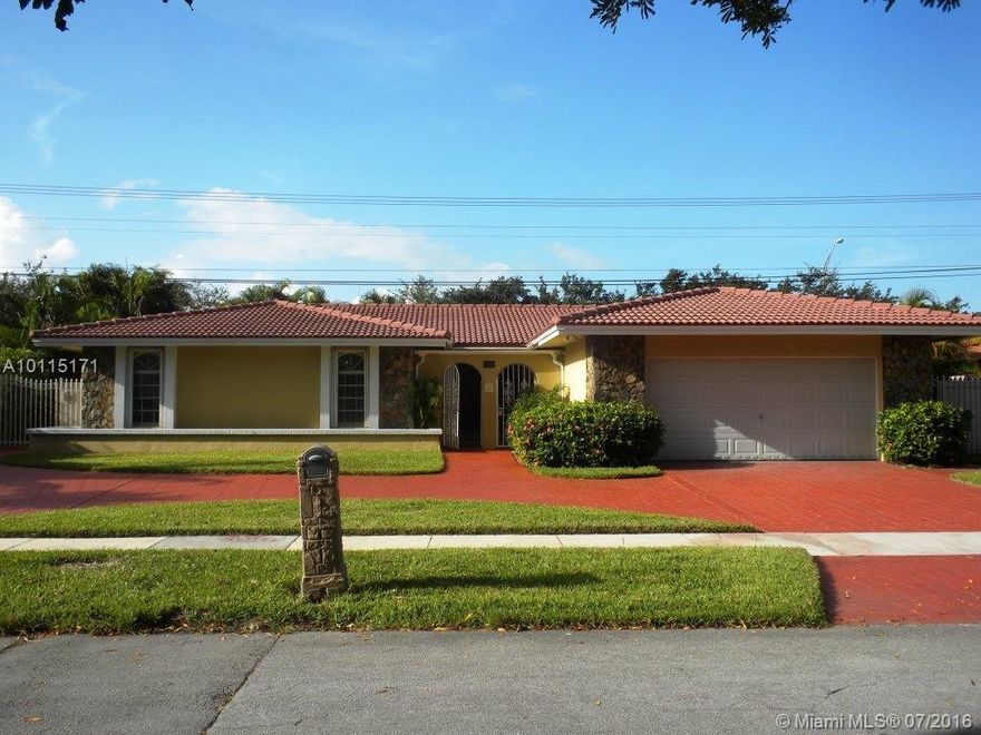 SELLER MUST SELL!! BRING ALL OFFERS!! Pristine and Clean! Barrel tile roof, stamped concrete circular driveway, perfect to park a boat behind the double gates. Over-sized rooms, tile through out, foyer entrance, accordion hurricane shutters, fenced lot, located on a no-thru street, 2 blocks from Kendale Lakes Golf Course and Good Shepard Catholic Church. Easy to See!