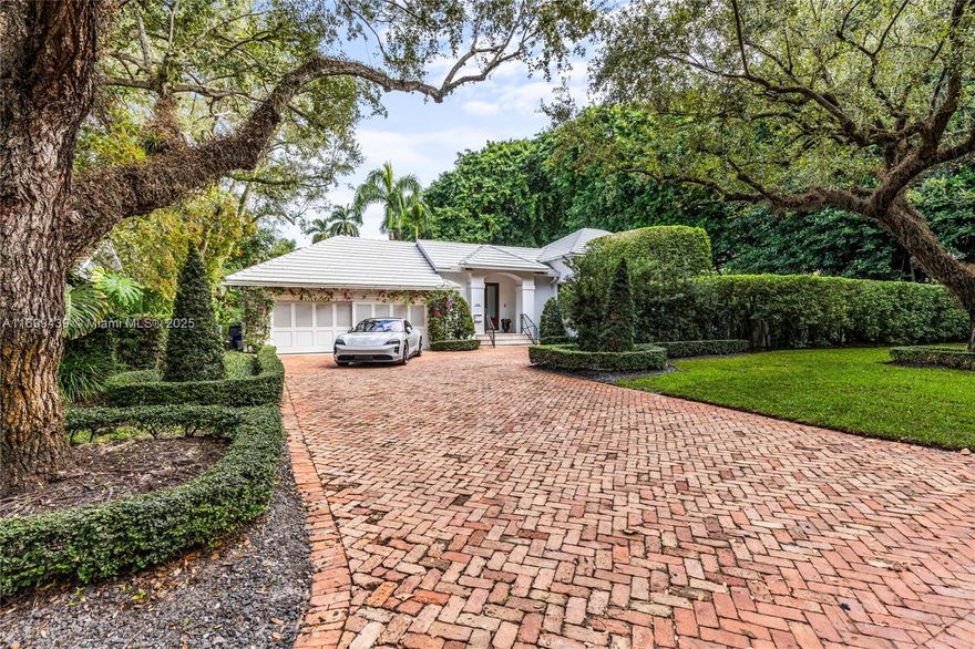 Stunning home in enchanting Platinum Triangle. Coral Gables beauty on nearly 14k sf corner lot, boasts 3,638SF of luxury & comfort. Inviting interior is replete w/ exquisite finishes like wood floors, impact windows & doors, interior wood shutters, crown molding, custom built-ins, & more. Spacious layout integrates living, dining, & kitchen areas to create ideal environment for everyday living and enjoyment. Gourmet kitchen has plenty of counter space, top-of-the-line appliances, custom cabinetry. Retreat to primary suite w/ spa-like bath, walk-in closet,  French doors w/ access to fabulous courtyard & garden. 3 additional bedrooms provide versatile space. Located just mins to South Miami, Coconut Grove, Coral Gables. *Seller willing to lease back from Buyer*. Room for pool.