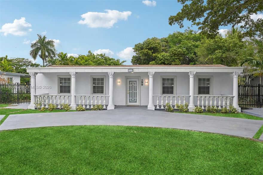 This stunning 3-bedroom, 2-bathroom waterfront home spans over 2,400 square feet and sits on an oversized lot with its own private boat ramp. Designed for entertaining, the home features a bright, open layout with abundant natural light and a sprawling outdoor space complete with a wooden deck. The lush landscaping includes mango, lychee, and other fruit trees, with ample room to add a pool or spa. Move-in ready, the property boasts a brand-new kitchen, updated flooring, a tankless water heater, and a circular driveway with automated gates. Conveniently located just minutes from I-95, hospitals, and popular dining and shopping spots, this home blends comfort, style, and accessibility seamlessly.