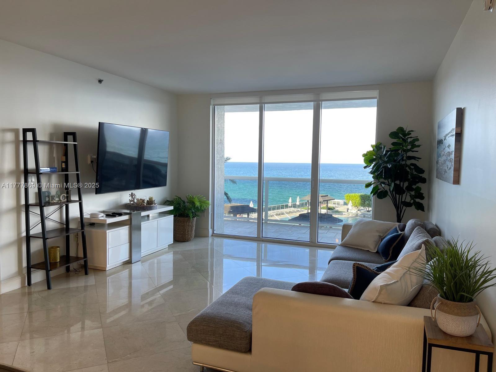This is a beautiful fully furnished apartment 1841 sqf with 3 bedroom (one is the den), 3 full bathrooms, 3 walk in closets and 2 additional closets. DIRECTLY OCEAN VIEW from all windows. This unit offers a NEW fully equipped kitchen with the nice breakfast area. The famous complex BEACH CLUB allows you to enjoy a magnificent lobby, full time concierge and security, 5 heated pools, SPA and fitness center. There are 1 covered parking space and 1 valet parking.