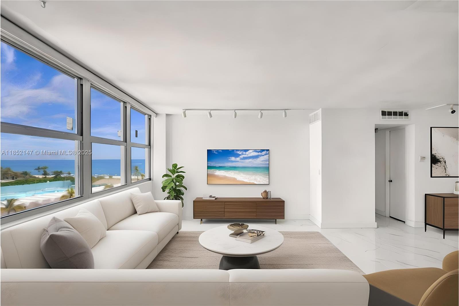 Experience oceanfront living in the prestigious Crystal House Residence, a fully renovated building located directly on the sand in Miami Beach. This spacious and modern 1-bedroom residence includes a flexible area ideal for a home office. Designed for comfort and style, the unit is in one of the most desirable oceanfront buildings, offering a lifestyle of convenience and resort-style amenities. Enjoy full beach service, a heated oceanfront pool with towel service, a BBQ area, a basketball court, and a fitness center with aerobic classes. Just steps from the iconic Miami Beach Boardwalk and walking distance to Eden Roc, Fontainebleau, Soho House, and some of the city's top dining and entertainment, this is the perfect place to embrace the vibrant Miami Beach lifestyle.