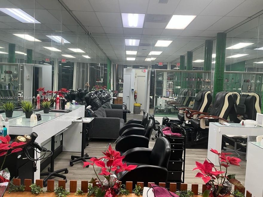 EXCELLENT BUSSINESS OPPORTUNITY!!! Easy to show! VERY NICE LOCATION AND ACCESS! Rent is ONLY
$2,451.00/month. Amazing opportunity to acquire a well-established Beauty Salon: Hair Salon, Nail Salon, Waxing,
facials and spa at Miami high transited area. LOCATED IN PREMIUN SHOPPING CENTER (RENEWED). 3 Stations
for hairstylists, 3 extra blower stations, 2 manicure stations, 2 Spa Pedicure chairs with massage, 2 shampoo
bowls, 1 private room for facials, waxing and spa treatments. kitchen, Refrigerator... The shopping center has a
lot of parking always available. This might qualify for an E2 / L1 Investor's VISA. NDA & Proof of funds before
showing required.