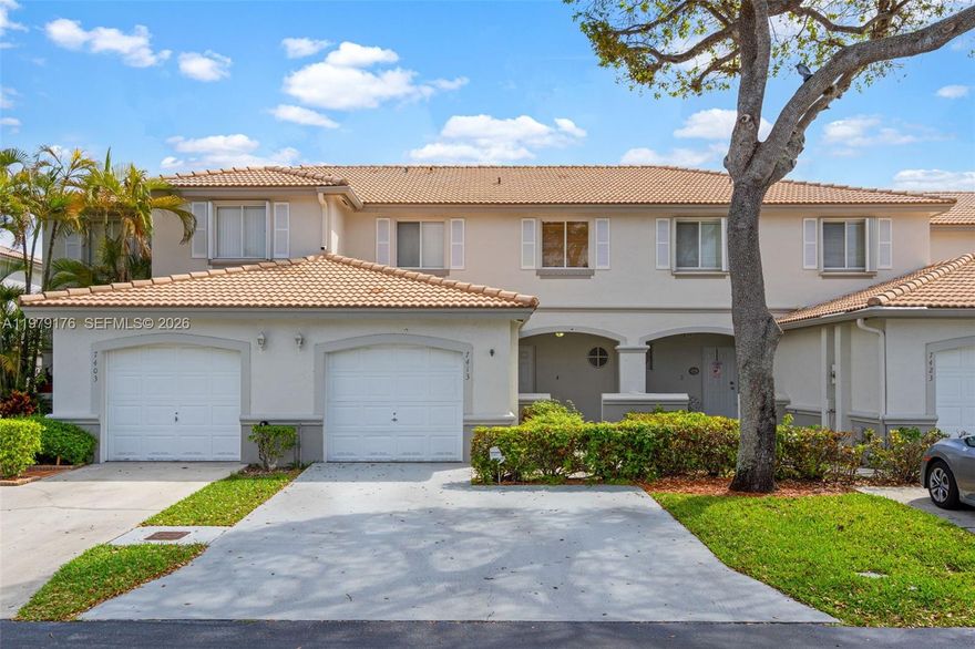 Beautiful 3-bedroom, 2.5-bath townhouse located in a quiet neighborhood with a prime unit location and four guest parking spaces directly in front of the property. The home features a spacious front driveway and 1-car garage for added convenience. Inside, enjoy tile flooring on the main level and laminate flooring upstairs. The kitchen includes a new oven and microwave, and the home also has a new water heater. Step outside to the outdoor patio with a built-in storage closet, perfect for additional storage. Residents enjoy access to a private community pool, ideal for relaxing and enjoying the Florida lifestyle. Conveniently located near major expressways, restaurants, and shopping centers, and within a highly rated school district. Seller offering $10,000 credit to buyer at closing. Owner is Lic. RE Agent.  Listing agent is related to owner.