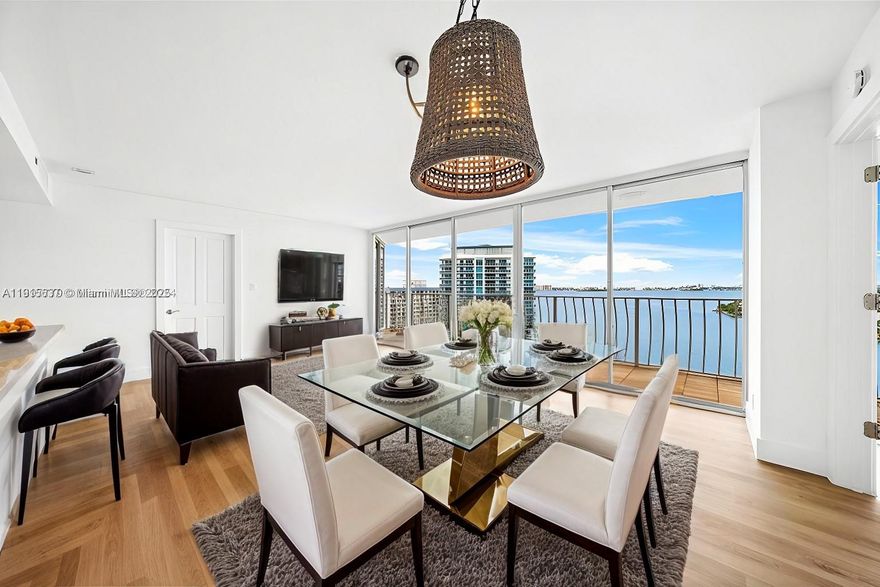 Welcome to unit 1915 at the Grandview Palace which has one of Miami's best views! This 2 bed / 2 bath condo was completely renovated in 2024/2025. Everything is brand new. New kitchen with Subzero/Miele appliances. New bathrooms with marble and Spanish tile. Convenient new full size washer/dryer in the master bathroom. Both rooms have built-in walk-in closets. Amazing views from every room. For boat lovers, boat slips are available for rent. The condo comes with 1 assigned parking space and extra parking spaces are available for rent. Come and check out this hidden gem for yourself.