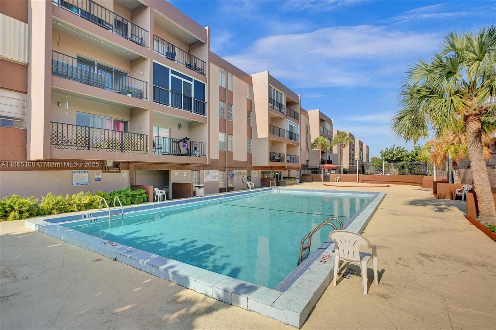 Light, bright and very comfortable 2nd floor unit with spacious open concept living areas leading to a breezy open balcony. Private bath in the bedroom, a conveniently situated guest bath, and ample closet space throughout. Ceramic tile in the social areas and wood laminate in the bedroom. One assigned parking space and a caged storage closet in the building, elevators, a refreshing pool and low maintenance. The desirable Los Arboles Condominium boasts an excellent location in the heart of West Hialeah, in close proximity to the Palmetto Expressway, shopping centers, the Westland Mall, schools, hospitals, main thoroughfares and so much more. Whether downsizing or if it's your first purchase, this is a great opportunity to buy at a low price and make it your own.