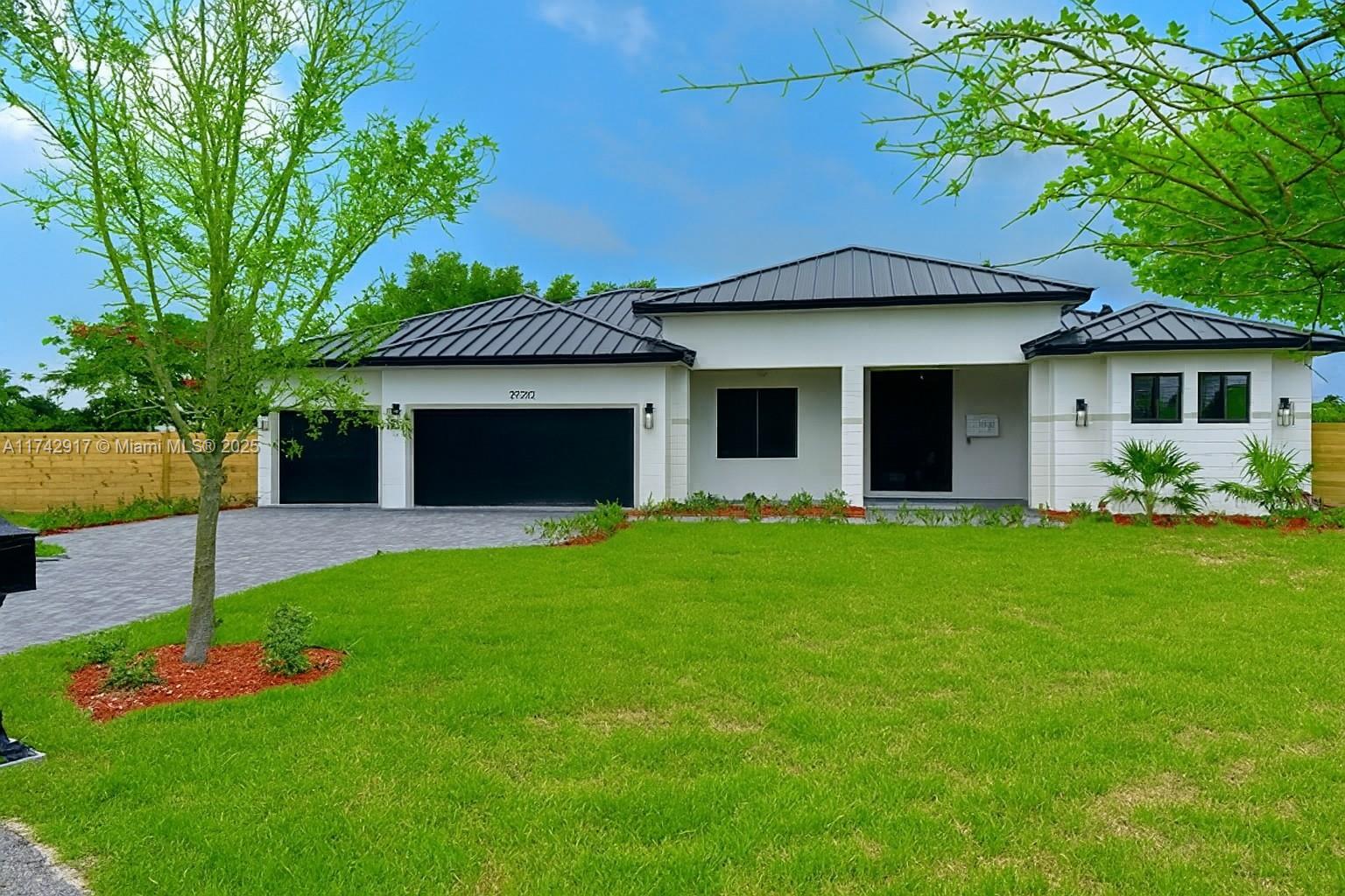 PRICE IMPROVEMENT! BRAND NEW CONSTRUCTION-READY TO MOVE INTO! 5 BEDROOM, 4 BATH, 3 CAR GARAGE SINGLE STORY RANCH STYLE HOME WITH A 15 X 30 POOL AND 7X 7 HEATED SPA ON VERY QUIET CUL-DE-SAC STREET IN THE REDLANDS. THIS HOME HAS OVER 4300 SQ.FT. AND FEATURES METAL ROOF, FENCED IN BACKYARD, IMPACT WINDOWS THROUGHOUT, SPLIT BEDROOMS, 10 FT. CEILINGS, 8 FT INTERIOR DOORS, QUARTZ COUNTERS IN KITCHEN, PORCELAIN TILE FLOORS THROUGHOUT AND MUCH MORE. LOT IS 26,000 SQUARE FEET. ONE YEAR BUILDER WARRANTY INCLUDED. NO HOA. PROPERTY HAS SEPTIC TANK AND WELL WATER. NO HOA!!