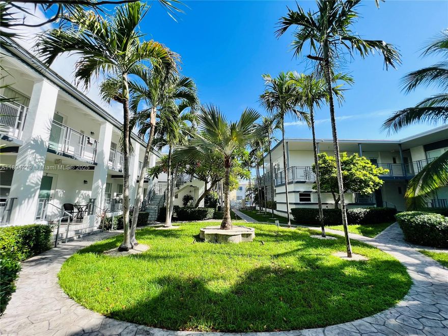 Wonderful completely renovated one bedroom and one bath in Normandy Isles. STREET PARKING! Tile floors, central air, stainless steel appliances and washer and dryer in the unit! This spacious unit is on the second floor and overlooks the courtyard. Wonderful community! Come enjoy and relax next to the pool that has gorgeous views of the intracoastal. Walking distance to many restaurants, shops, stores and the beach!