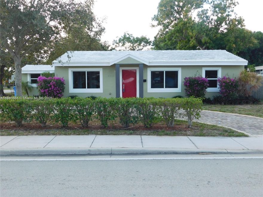 Welcome to this modern and contemporary complete conversion of a 3-bed 2 bath Florida home. Magnificent 16 feet cathedral ceilings with exposed wood make this property unique and charming. Extremely bright house with numerous enlarged impact glass windows produce an outdoor feeling to this exquisite home. Circular driveway with pavers and numerous fruit trees create a lovely shaded fenced-in backyard with room for a pool, perfect for pets or kids. Other great features include beautiful porcelain flooring, European style open kitchen. Green house with high efficiency tankless hot water heater, high efficiency AC and upgraded insulation. Super-fast internet available. Extremely close to Wilton Manors, minutes from Ft. Lauderdale beaches, downtown, airport, and many fine restaurants.