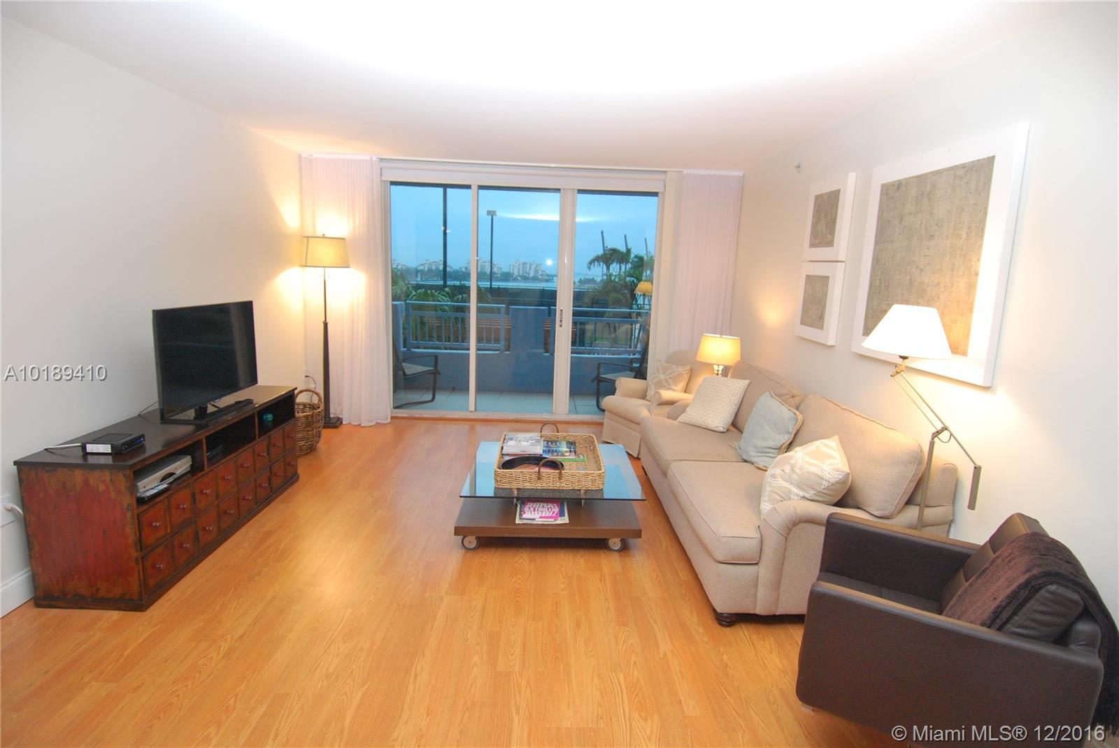 Fully furnished 2BD/2 BA with beautiful direct Bay views. Unit includes Cable TV & Internet, washer & dryer and 1 assigned parking. Gorgeous open kitchen, stainless steel appliances, granite counters, laminate floor in living area and marble in the bathrooms. Most sought after location in South beach with Miami Beach Marina and Bay Walk right behind building. Walking distance to the beach and south pointe park. Pool & Tennis courts recently renovated. Short term rental ok.