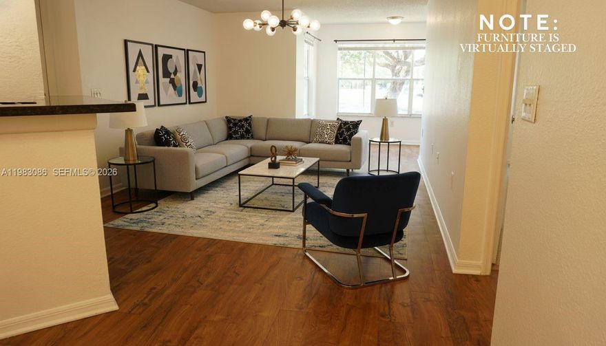 Beautifully maintained and recently renovated 1-bedroom, 1-bathroom apartment located on the first floor for convenient access. This bright and comfortable unit features updated finishes and a well-kept interior, offering a clean and move-in-ready living space. Ideally located near major shopping, dining, and entertainment, including Sawgrass Mills Mall. Enjoy quick and easy access to Interstate 595, making commuting throughout Broward County simple and convenient. A great opportunity to live in a well-maintained community close to everything Sunrise has to offer.