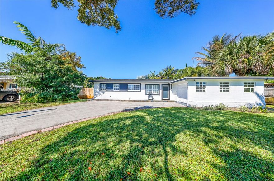 STUNNING, FULLY RENOVATED 3/2 IN PRIME FORT LAUDERDALE LOCATION! BRAND NEW ROOF. Bright, open-concept layout with modern finishes throughout. Kitchen features 42” shaker cabinetry, granite countertops, glass tile backsplash, All New Samsung appliances - fridge, new stove/oven, microwave/airfryer combo, washer/dryer, wine cooler Updated bathrooms. MOSTLY IMPACT WINDOWS/DOORS. Spacious, fully fenced backyard with room for a pool perfect for entertaining or future expansion. Centrally located near shopping, dining, and major highways. THIS ONE WILL NOT LAST.