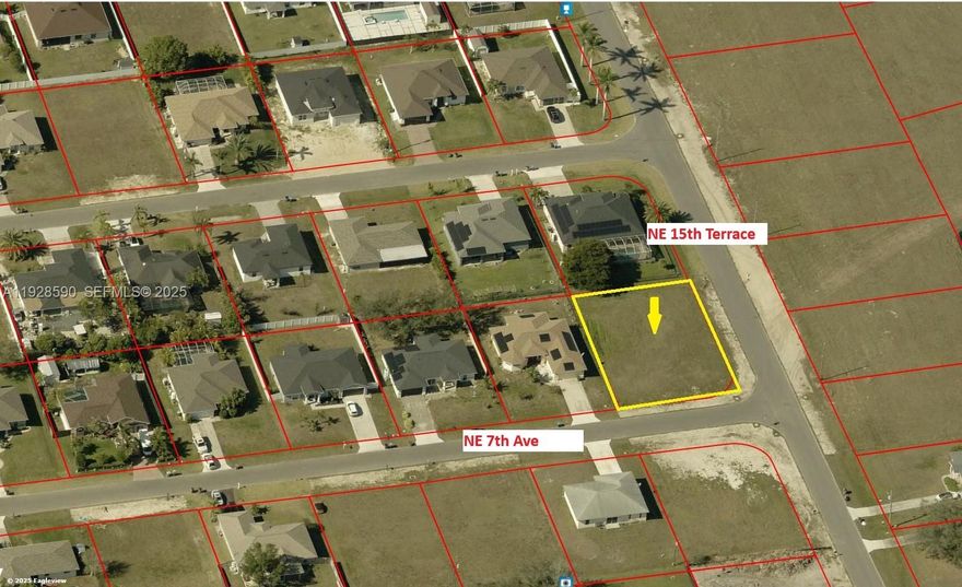 Build your Florida dream home on this corner oversized 10,896 SF dry lot in fast-growing NE Cape Coral. Cleared, level and ready for your builder – no big trees, no known protected species and paved road access. Located in a quiet residential neighborhood with new construction nearby, yet just minutes to the Pine Island Rd corridor with shopping, dining and everyday conveniences. City of Cape Coral is in the process of bringing water and sewer to the area, which explains the current assessments – a big plus for future value since most buyers now prefer city utilities instead of well and septic. No HOA and residential zoning give you flexibility for a primary home, vacation home or long-term investment hold. Lot size is approximately 10,896 square feet (0.25 acres), offering plenty of room for a pool, sunny backyard and extra parking. Priced at $55,000 to move quickly and below many similar lots currently offered in 33909. Don’t miss this opportunity to secure your piece of Cape Coral while prices are still attractive.