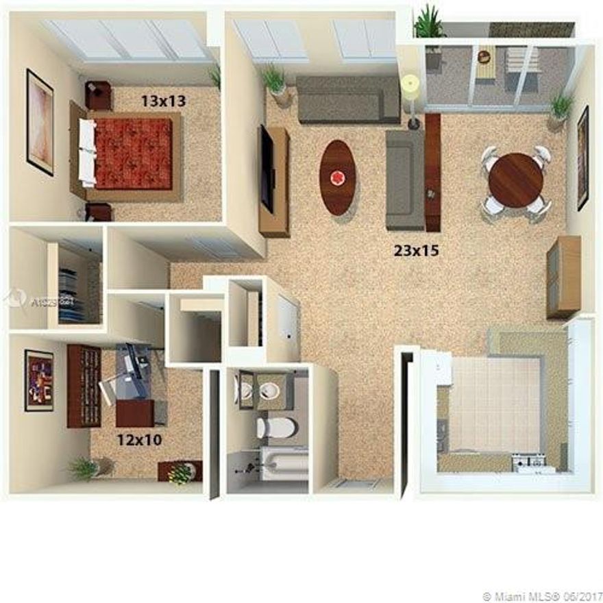 Completely remodeled 2 Bed/2Bath apartment at Flamingo. Upgraded kitchen with stainless steel appliances & granite countertops, freshly paint and new floor. Modern looking apt. with flat ceilings,white walls & laminated floors. Community amenities include a fitness center, 2 resort style bay front pools surrounded by cabanas, lounge chairs and a tiki bar, a BBQ area and beach volleyball. Easy to show.