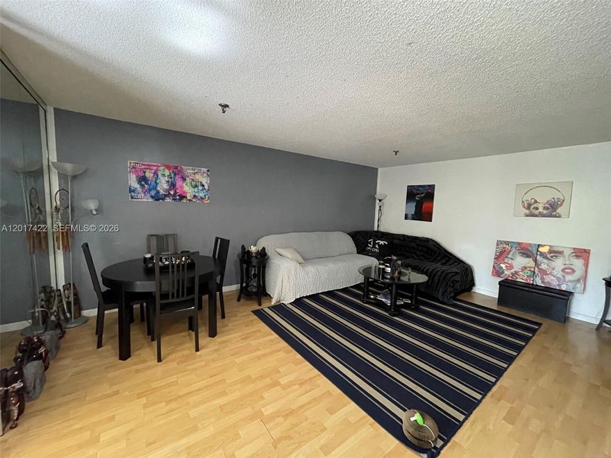 Furnished and very spacious unit with large balcony. Assigned parking. Great location! This home offers easy access to the I-95, Aventura, and the beach. Very low maintenance fee.