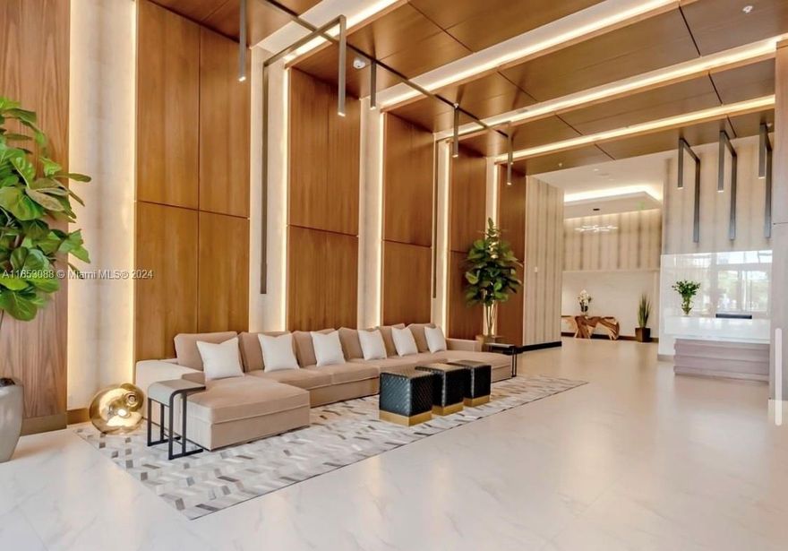 The most amazing building in Aventura!!!This beautiful split two-bedroom two-bathrooms home with a den is exactly what you've been looking for. West facing great room with a wall of floor-to-ceiling windows and a large balcony. The stunning, modern kitchen boasts tons of counter space and plenty of storage. The primary bedroom has a spa-like bathroom and two large closets. The comfortable second bedroom features a large closet and access to the balcony. A second bathroom, cozy and washer and dryer top Aventura Park Square is a new plaza with world-class restaurants, gyms, and salons.
Some of the amazing amenities include a BBQ area, pool, gym, party room, 24-hour security, and doorman.