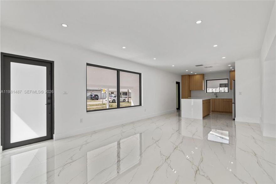 Beautiful fully renovated single-family home featuring 3 bedrooms and 2 bathrooms with modern finishes throughout. The home offers elegant ceramic tile flooring in all living areas, creating a bright and clean contemporary feel. Updated interior and exterior with brand-new impact windows and doors providing safety, energy efficiency, and peace of mind.
Enjoy a spacious and inviting layout with plenty of natural light. Step outside to a large backyard perfect for entertaining, featuring a beautiful swimming pool and a very spacious terrace ideal for gatherings, relaxing, or enjoying the Florida lifestyle.
Conveniently located less than one mile from shopping centers, banks, restaurants, and everyday conveniences, with easy access to major roads and highways. Move-in ready and perfect for buyers looking for a modern, updated home with great outdoor space in a prime location.