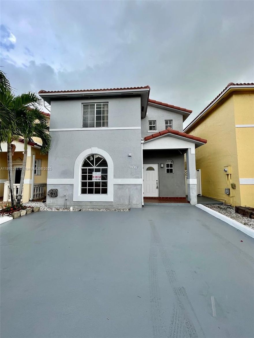 A Beautiful, Spacious and Luminous detached single home located in the heart of West Hialeah! One bedroom and bathroom are located on the ground floor. Two bedrooms and a bathroom on the second floor. The washer and dryer are located on the second floor of the unit. Covered patio, spacious enough for entertaining. Huge driveway. Perfect location - near Palmetto Hospital and expressway, very quiet neighborhood, very close to all major shopping centers and malls, and near A+ schools.