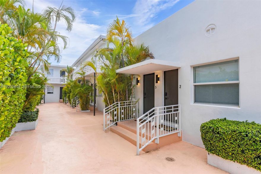 Byron Avenue Suites represents an exceptional opportunity.The property features 16 fully furnished apartments, including 2 two-bedroom units, 9 one-bedroom units, and 5 studios. Each unit is equipped with a kitchenette (sink, refrigerator, microwave), allowing flexibility for both short-term and extended stays. This diverse unit mix caters to a wide range of travelers, including vacationers, families, and longer-stay guests, supporting consistent occupancy year-round.
A key competitive advantage is the property’s grandfathered hotel license. Due to strict zoning and regulatory constraints in Miami Beach, new licenses are extremely limited, creating a strong barrier to entry and protecting long-term asset value.
Byron Avenue Suites also benefits from an outstanding guest reputation:The property ranks as the #1 top-reviewed hotel in Miami Beach out of approximately 1,270 hotels, with an outstanding 9.8 score on Booking.com, a 5.0 rating on Google and approximately 4.92 on Airbnb across more than 4,000 reviews. This strong track record supports repeat business, premium pricing, and consistent performance.
There is clear upside potential through several strategic initiatives: implementing a direct booking platform Tto reduce platform fees and capture repeat guests. Additional enhancements, such as on-site laundry and outdoor amenities like a jacuzzi and lounge areas, offer opportunities to further increase revenue and guest satisfaction.