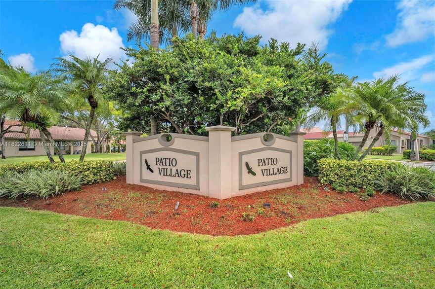 PRICED FOR QUICK SALE. Rare 1-story corner unit villa in Patio Village w/stunning lake views! Beautiful 3/2 home features 2-car garage, vaulted ceilings, enclosed patio & tile floors. Needs some roof work. Tankless water heater. Spacious living room offers abundant windows/natural light. Kitchen boasts plenty of cabinets & ample counter space. Dining room perfect for meals/entertaining. Primary bedroom with en-suite bath and walk-in shower. Second bedroom includes walk-in closet. Third bedroom used as den, easily convertible. Hurricane shutters included. Association payment includes exterior paint. Bonaventure Town Center Club features pools, tennis, bowling, indoor basketball, gym, billiards & more. Low HOA fees & Bonaventure annual dues $385. Available for immediate rental. Easy to show.